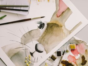 Aquarell Hase