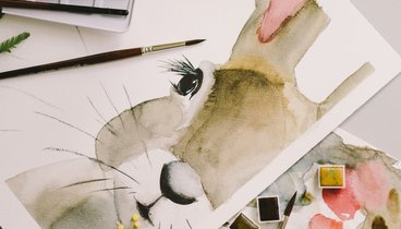 Aquarell Hase